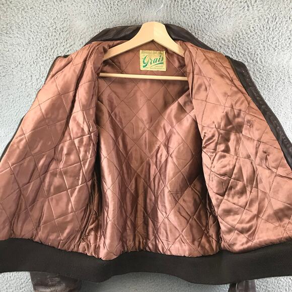 Vintage 1950s Horsehide Motorcycle Jacket Grais Sportswear Chicago Mens M - Picture 4 of 9